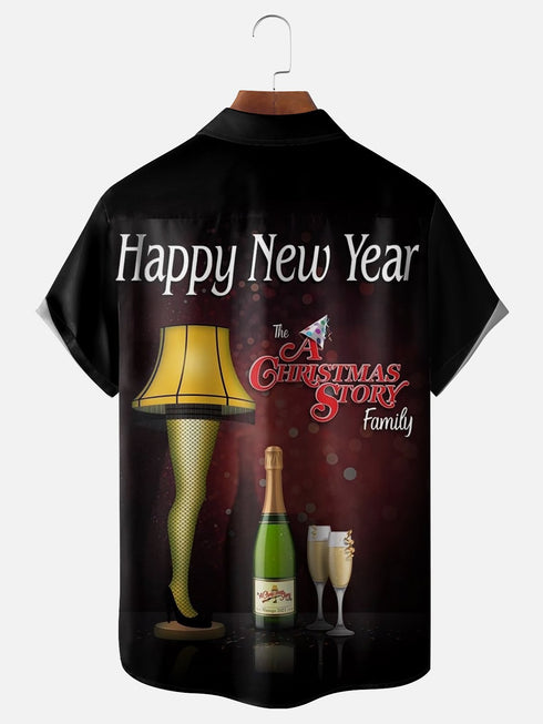 Men's Christmas Funny Graphic Short Sleeve Hawaiian Shirt